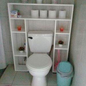 étagère de rangement avec porte-papier pour toilette